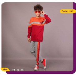 تصویر ست پوشاک پسرانه سینا سایز ۱۴ تا ۱۶ سال رنگ قرمز و کرم 