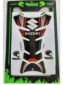 تصویر محافظ باک و برچسب پد تانک سوزوکی قرمز اورجینال hades motosiklet aksesuarları 