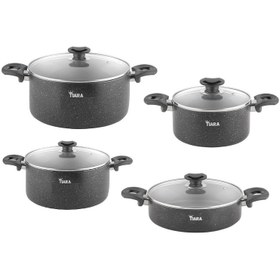 تصویر سرویس قابلمه 8 پارچه تیارا مدل TR-8SPTG tiara 8 piece pot service model tr-8sptgs