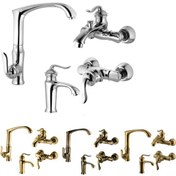 تصویر ست شیرآلات البرز روز مدل اسپیرال طلایی 