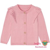 تصویر ژاکت بافت نوزادی دخترانه لوپیلو ، صورتی چیندار 