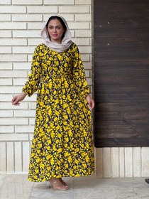 تصویر پیراهن نخی زنانه طرح گلدار ۷۰۵۷ 