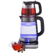 تصویر چای ساز تکنو مدل TE933 ظرفیت ۱.۷ لیتر با کتری پیرکس 