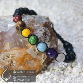 تصویر دستبند هفت سنگ چاکرا بافت مدل درمانبخش 7 Chakra Bracelet _ کد : 400932 