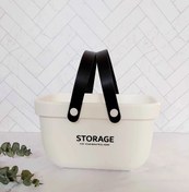 تصویر سبد پلاستیکی دسته چرمی STORAGE کد 1216 