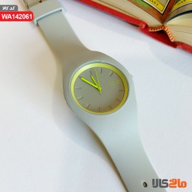 تصویر ساعت آیس ice watch اسپرت صفحه بزرگ طوسی لیمویی 