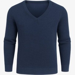 تصویر پلیور بافت یقه هفت قواره دار - 