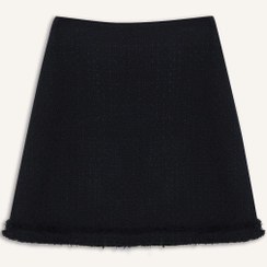 تصویر دامن کوتاه سرمه ای دفکتو 