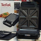 تصویر ساندویچ ساز ۲ کاره تفال مدل TefaL7051 با ۴ خانه و بدنه استیل 