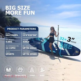 تصویر SKATINGER SPORTS PADDLE BOARD - BLUE 