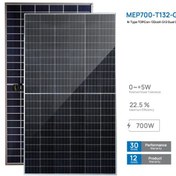 تصویر پنل خورشیدی ۷۰۰ وات دوطرفه مونوکریستال N-Type مانا انرژی (MEP700-T132-GG) 