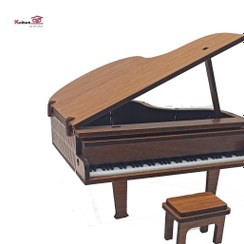 تصویر پیانو رویال ساز دکوری چوبی Royal wooden piano decorative instrument 