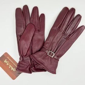 تصویر دستکش زنانه چرم مدل بافتی 