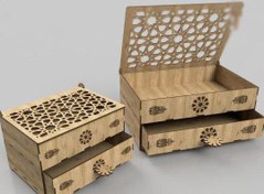 تصویر جاقلمی کشویی چوبی لیزری 