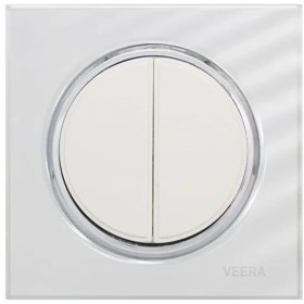 تصویر کلید و پریز ویرا مدل آلفا اسپرت سفید با زه استیل Veera Switch And Sockets White Sport Alpha Steel