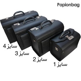 تصویر چمدان خلبانی چرمی مناسب سفر، وسایل ناخن، تتو، میکاپ (4 سایز) +ویدیو 