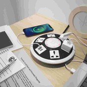 تصویر پریز برق 7 کاره گرین لاین، پریز برق 5 آمپر یونیورسال + 2 پورت USB - سفید 