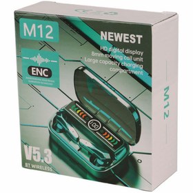 تصویر هندزفری بلوتوث دو تایی Newest M12 TWS ا Newest M12 TWS Wireless Handsfree Newest M12 TWS Wireless Handsfree