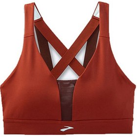 تصویر نیم تنه ورزشی زنانه بروکس مدل Brooks Plunge Sports Bra|مسی 