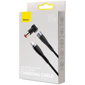 تصویر کابل شارژر مگنتی لپ تاپ لنوو بیسوس Baseus Zinc Lenovo Type C to DC CATXC Baseus Zinc Magnetic Series Lenovo Laptop Charging Cable Type C to DC Round Port 100W 2M CATXC T01