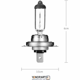 تصویر لامپ هالوژن چراغ جلو گازی پایه H7 برند فیلیپس اصلی Philips H7 12V 55W Bulbs Halogen Lamps