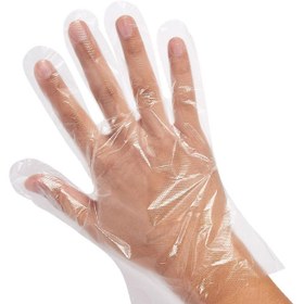 تصویر دستکش یکبار مصرف پلی اتیلن سایز متوسط پوش 100 عددی ا P.E.Dispoable Gloves POOSH Medium size P.E.Dispoable Gloves POOSH Medium size