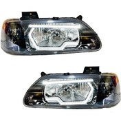 تصویر چراغ جلو اسپرت جمع ساز مدل 3D-Hexa مناسب پراید ۱۳۱ سفید 