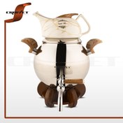 تصویر کتری قوری کیانا با پایه وارمر کروپ ست کد 8012 