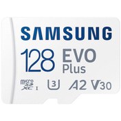 تصویر رم میکرو 128 گیگ سامسونگ Samsung Evo Plus V30 U3 A2 C10 130MB/s + خشاب 