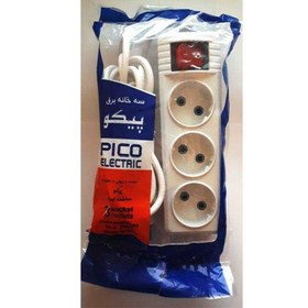 تصویر چند راهی برق 3 خانه پیکو با کابل 3 متری Multi-way power supply 3 pico houses 3 meter cable