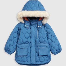 تصویر کاپشن سرمه‌ای با دوخت برند mothercare Navy Quilted Jacket