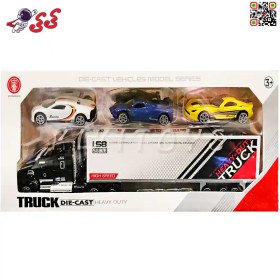 تصویر ماکت تریلی فلزی با ماشین فلزی اسباب بازی DIECAST TRUCK 1005 