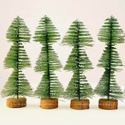 تصویر درخت مصنوعی کاج مینیاتوری کریسمس ایکیا مدل 15 سانت مطبق سوزنی نوک برفی 
