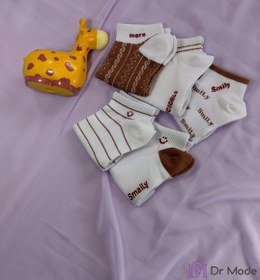 تصویر جوراب مچی زنانه طرح لبخند Women's ankle socks with a smile design