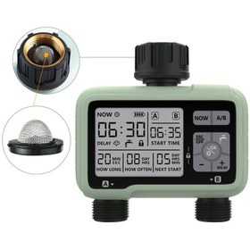 تصویر تایمر آبیاری قطره ای دو خروجی HCT-326 ٌWatre timer HCT-326