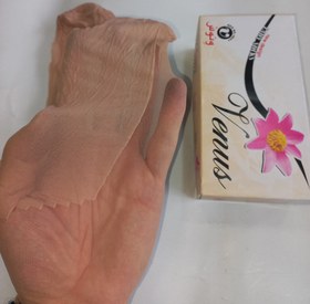 تصویر جوراب دو ربع رنگ پا زنانه شیشه ای کف دار ونوس - رنگ پا Women's two-quarter colored foot socks with Venus foam glass