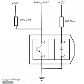 تصویر پک فرستنده و گیرنده مادون قرمز TCRT5000 TCRT5000 IR Sensor