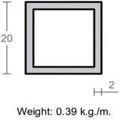 تصویر پروفیل قوطی آلومینیوم 2×20×20 