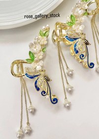 تصویر کلیپس موی پروانه‌ای «شکوفه آبی» 