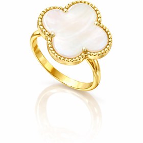 تصویر انگشتر جواهر نقره زنانه طرح ون کلیف عیار۹۲۵ 