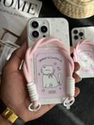 تصویر قاب موبایل آیفون گربه گل گلی کیچن جاکارتی بنددار 