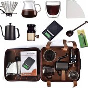 تصویر کیف ست قهوه V60 ست قهوه ساز دمی ، مجموعه ابزار قهوه با کیف مسافرتی قابل حمل 