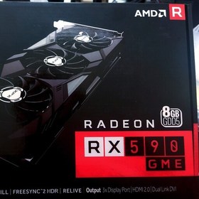 تصویر کارت گرافیک rx590 سه فن شرکت xfx بدون جعبه و ماین نشده با تست 