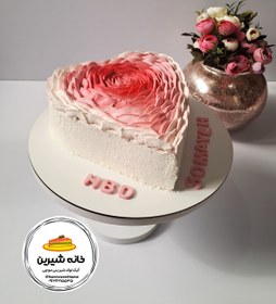 تصویر کیک خامه ای گل 