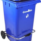 تصویر مخزن زباله صنعتی گودبین – ظرفیت 100 لیتر پدال دار و چرخ دار (مونتاژ شده) 