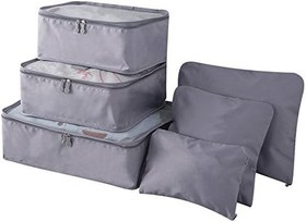 تصویر کیسه ذخیره سازی HEIMAO، 6 عدد / مجموعه کیف های مسافرتی چمدانی سبک وزن مردانه و زنانه بسته بندی کیسه های سازمان دهنده کیسه های مد روز چمدان کیسه پلی استر ضد آب دو زیپ 