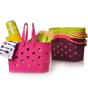 تصویر سبد پیک نیک مدل EL-160 - صورتی 