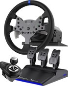 تصویر فرمان بازی حرفه ای PXN V99 ا PXN V99 Gaming Steering Wheel, Driving Force Feedback Steering Wheel with Pedals and Shifter - 3.2NM, 270°&900°, 11.8 inch, 4 Paddle Shifters, Tools APP - Racing Steering Wheel for PC, Xbox and PS4 PXN V99 Gaming Steering Wheel, Driving Force Feedback Steering Wheel with Pedals and Shifter - 3.2NM, 270°&900°, 11.8 inch, 4 Paddle Shifters, Tools APP - Racing Steering Wheel for PC, Xbox and PS4
