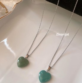 تصویر گردنبندسنگ قلب شب‌نما Stone necklace