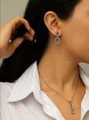 تصویر نیم ست نقره چهارگوشه 